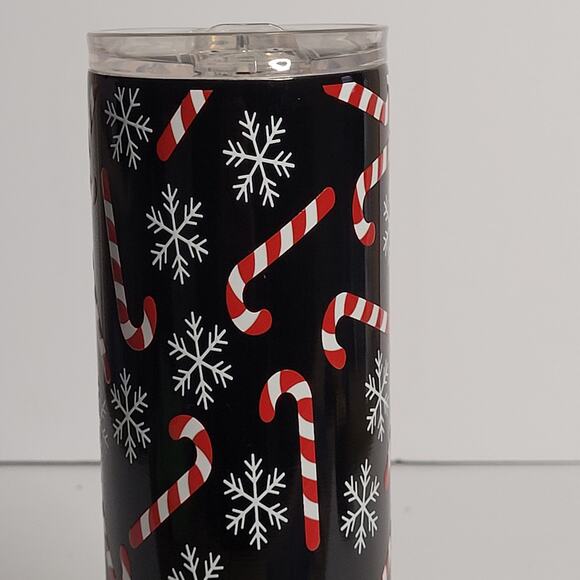 20oz Thermal Cup with Candy Cane & Snowflake Design - Picture 12 of 13